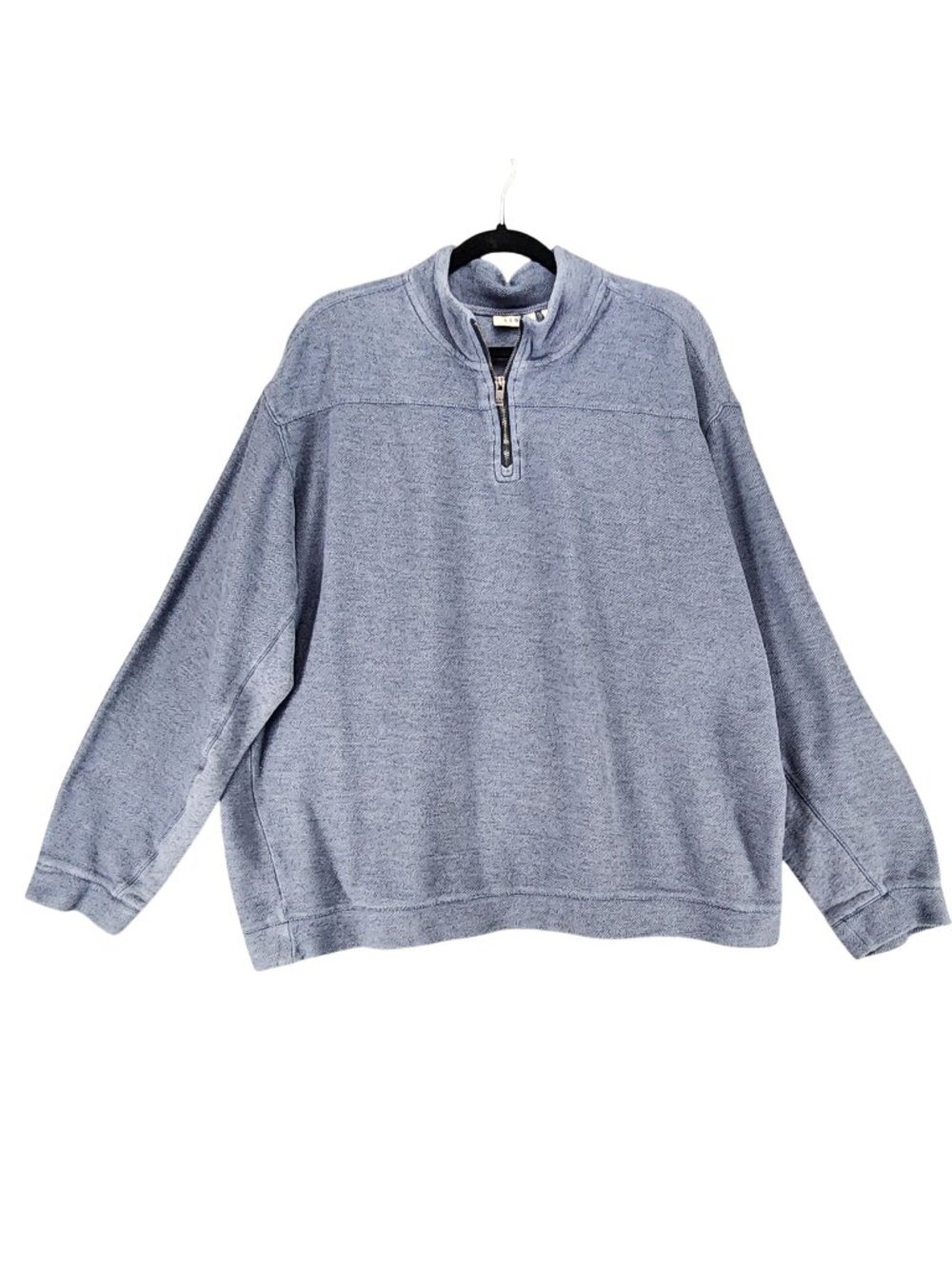 Rowm Sweater Mens 3XT Blue Long Sleeve 1/4 Zip Pullover *GUC*